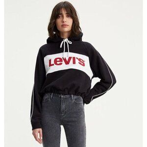 Levis Navy Blue Cropped Hoodie Size Small